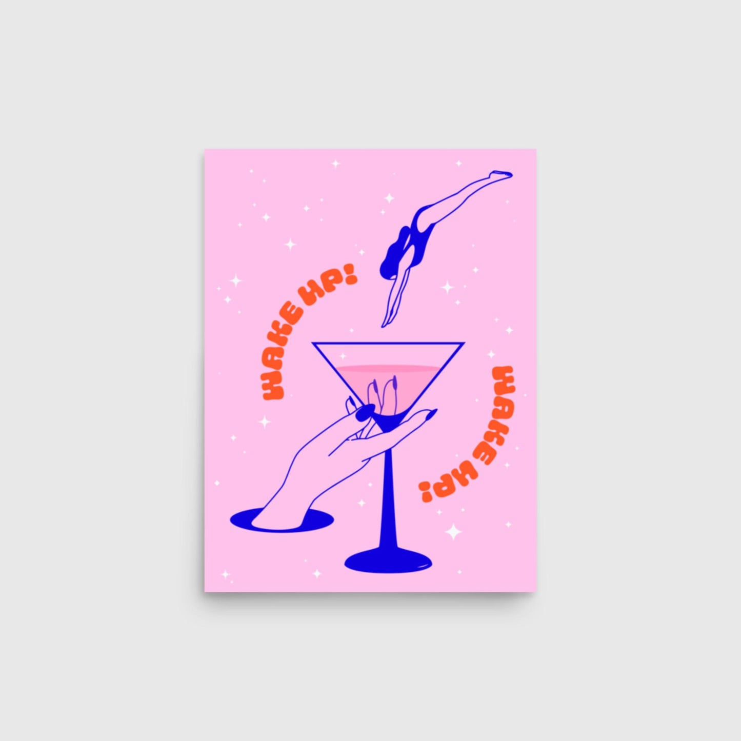 "Wake Up" Martini Print